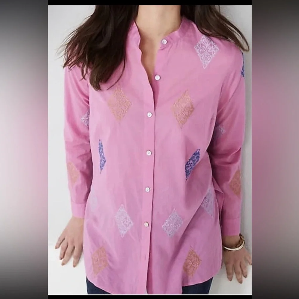J. Jill NWT Embroidered Button-Front
Cotton Tunic - Picture 5 of 7